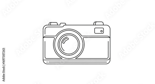 Line art illustration of a camera, perfect for photography or design projects