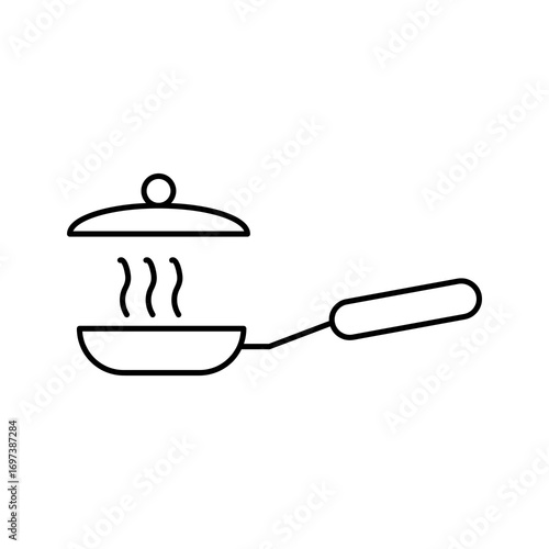 Frying pan vector icon set collection. Frying pan linear illustration for web and app..eps