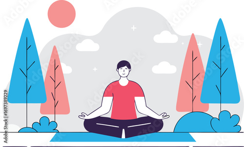 Meditating in Nature A Calm and Peaceful Scene