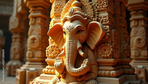 Vinayaka in Ancient Stone Temple