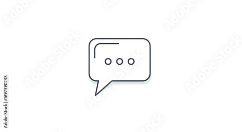 Speech bubble with dots vector illustration, a symbol of communication and message