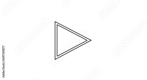 Minimalist play icon, representing media, video, and forward movement in design