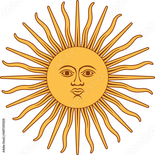 Argentine sun symbol vector illustration scalable eps for national heritage and iconic representation