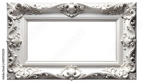 Ornate white picture frame