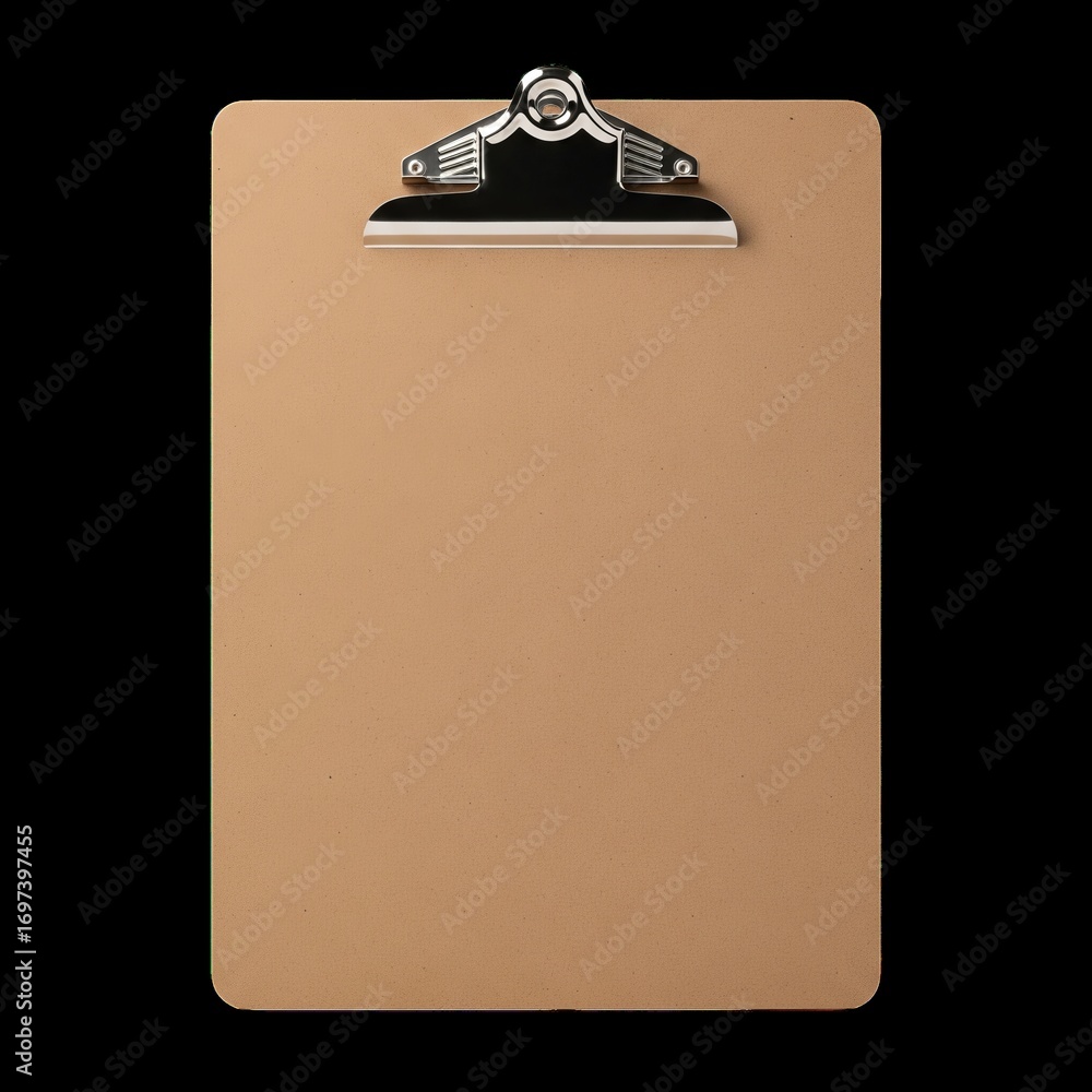 Obraz premium Classic Blank Brown Clipboard Ready for Your Notes and Important Tasks,transparent background