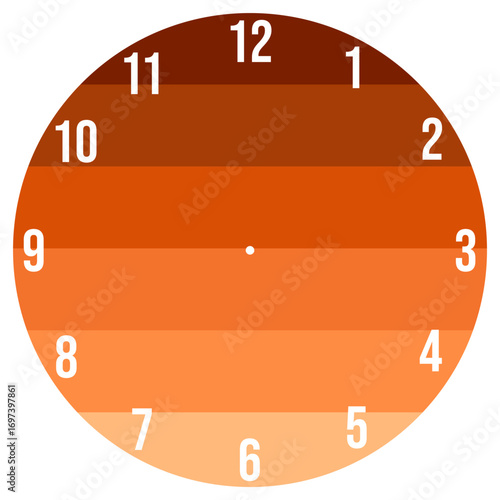 Orange Gradient Clock Face – Modern Minimalist Watch Dial Design