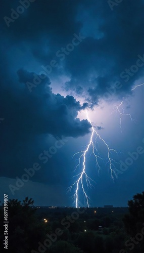 Dark and stormy night sky with dramatic clouds swirling, heavy rain, and flashes of lightning Perfect for weather, nature, and apocalyptic themed projects , natural disaster, climate