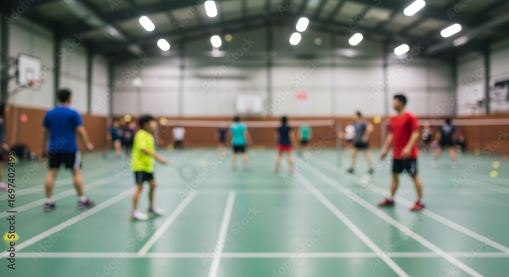 Obraz premium Indoor badminton game