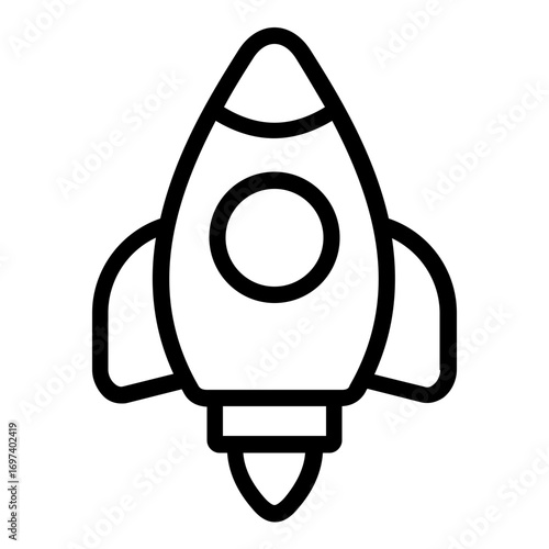 startup rocket icon line