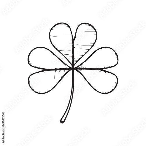 A four leaf clover with four petals