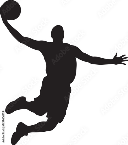 Basketball player with ball