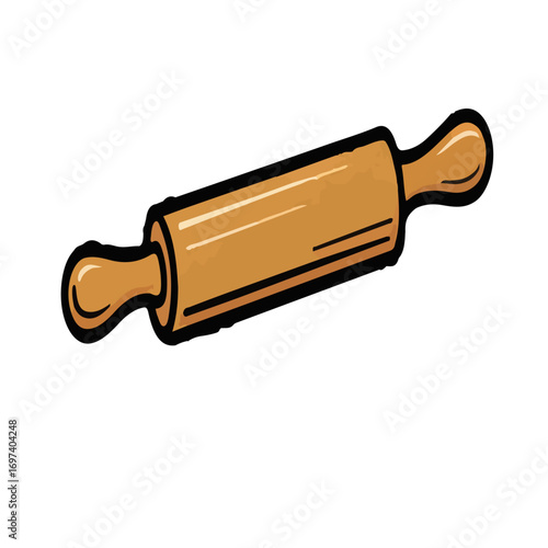 Wooden Rolling Pin For Baking Delicious Pastries Dough And Cookies