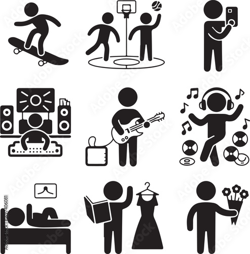 Childhood vector set. Pictogram icon set