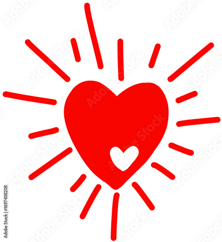 heart, glowing, shine, rays, love, passion, romance, affection, valentine, symbolic, illustration, abstract, minimal, design, bold, graphic, contemporary, trendy, aura, spiritual, light, radiant, brig