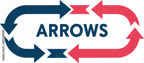 Circular arrows graphic symbolizing process, cycle, or flow