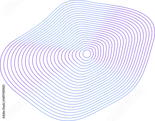 Circle dynamic amorphous shape fluid form with line blue gradient