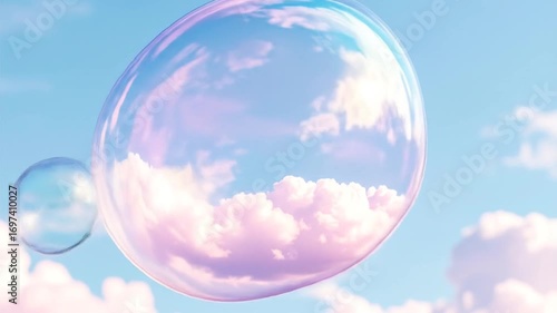 Floating bubble sky scene