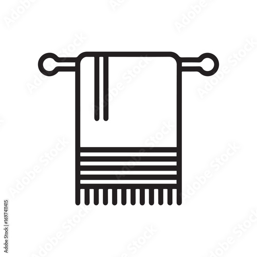 towel icon Line Art. Element of web icon for mobile concept and web apps. with white background