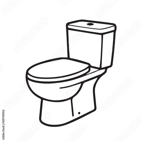 Minimal vector artwork showing a seated closet, monochrome black and white palette, emphasized with clear black outlines, perfect for modern home or furniture illustrations.
