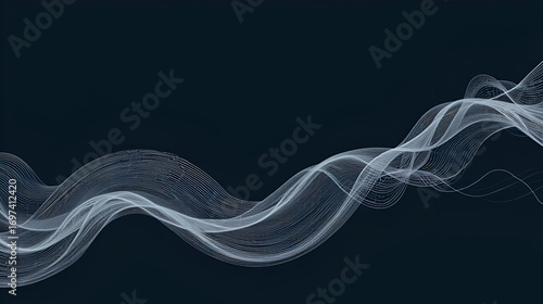 A minimalist abstract image featuring a series of flowing organic lines