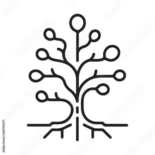 Phylogenetic, tree icon Line Art. Element of bio engineering illustration. with white background