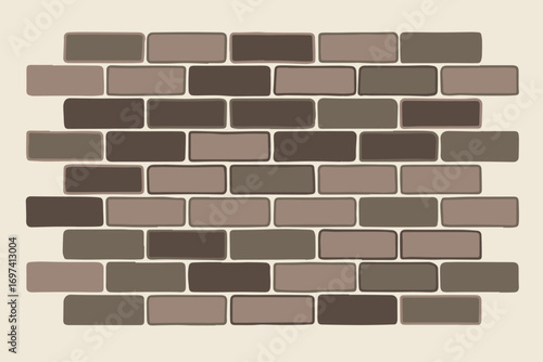 Vector illustration of a brick wall, designed with gradient gray tones, creating a textured background effect suitable for architecture, design, or decorative projects.