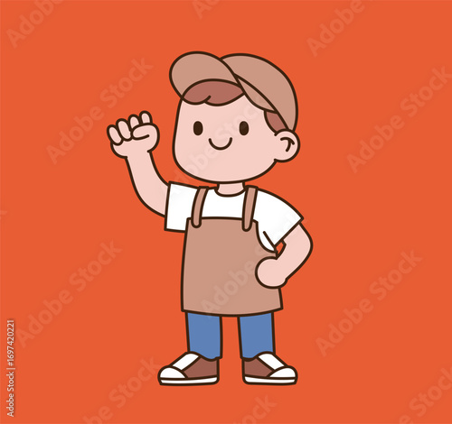 Clerk logo character. Minimal line illustration design.