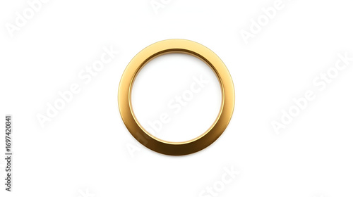 Golden grommet isolated on white background. Round design element. Perfect for banners posters or interior decor. Modern decorative element. High quality image. Suitable for various design projects.