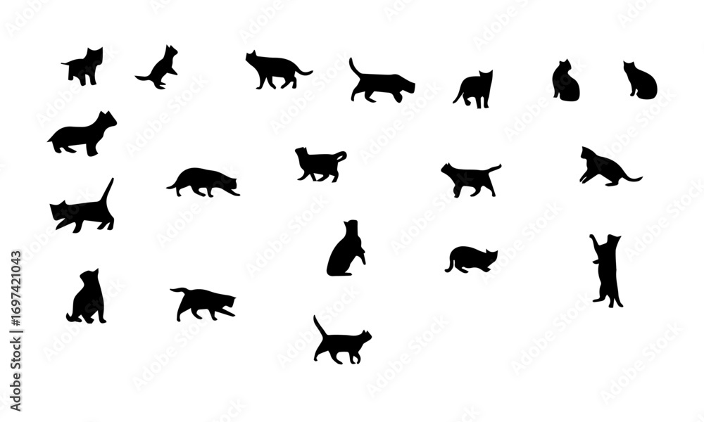 Naklejka premium wild animals silhouettes