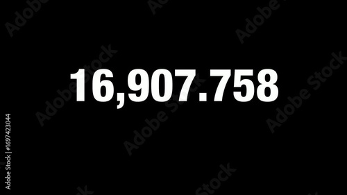 Number Counter Transparent Background for Amount Concepts, 4K 