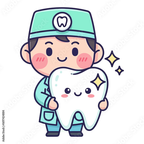 Chibi Dentist Icon – Cute Dental Doctor Vector