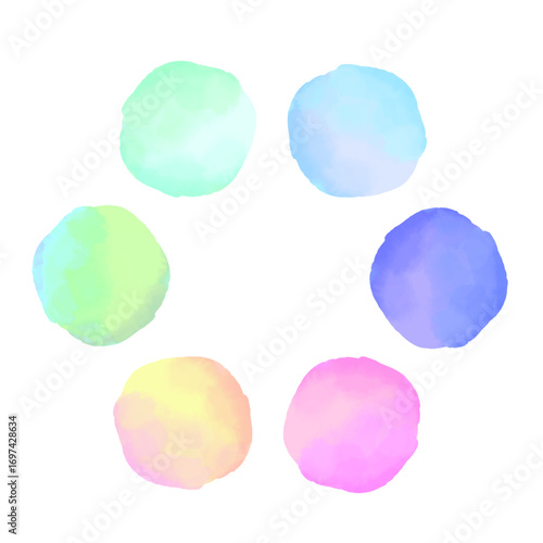 円状に並んだ水彩風の丸いフレーム