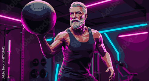 Powerful Senior Athlete Fitness and Strength in the Neon Age