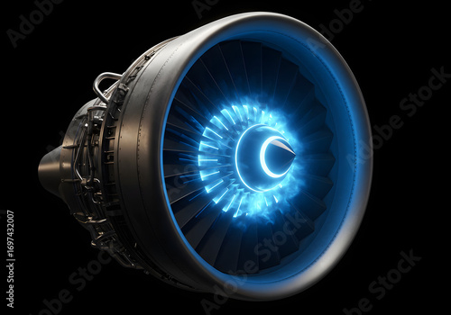 Futuristic Jet Engine Powerful Technology Aerospace Engineering