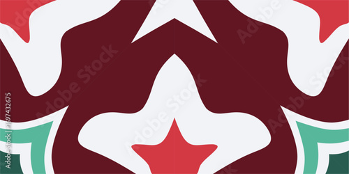 This captivating abstract pattern showcases a mesmerizing blend of deep crimson white and refreshing teal hues evoking a festive and artistic holiday spirit perfect for seasonal celebrations.