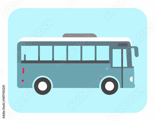 Blue bus side view simple style transportation vehicle public transit urban travel high quality professional