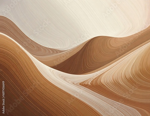 A smooth, flowing abstract design with warm, earthy tones and soft, undulating lines creates a serene and calming visual experience.