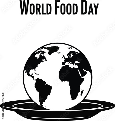 World food day globe on plate to promote awareness