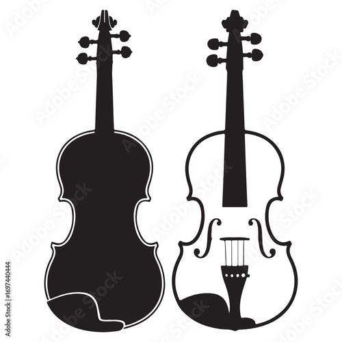Violin and Electric Guitar Silhouette Illustration