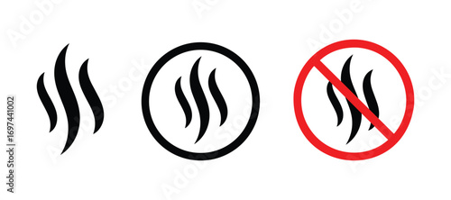 Smoke Icons Set Forbidden and Allowed Vector Illustration