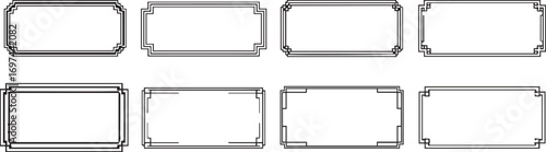 Pixel Art Border and Frame Styles Set of 8 Rectangular Designs with Corner Variations