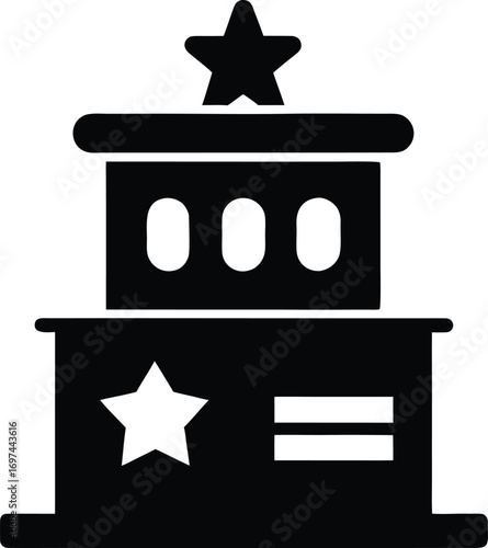Black vector government building icon