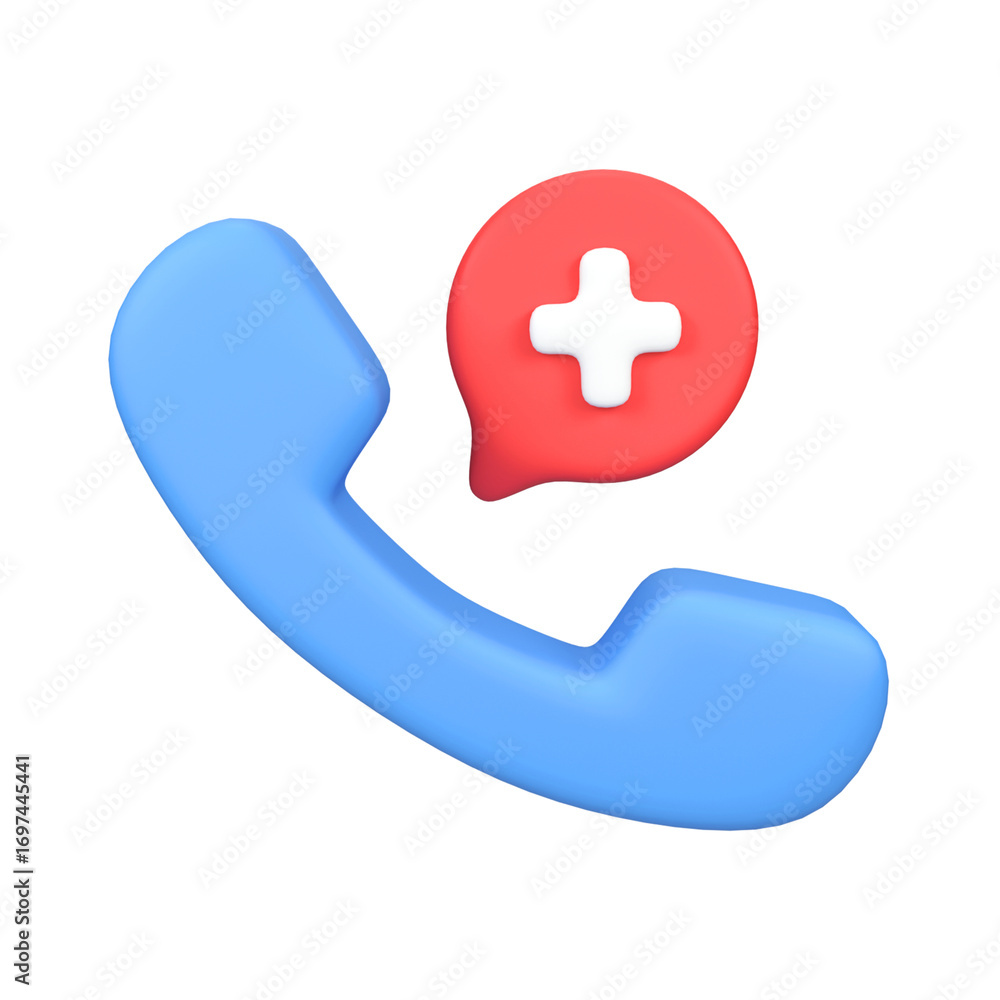 Obraz premium Medical call isolated 3d render icon illustration