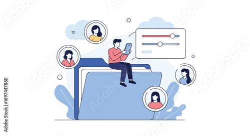 Visualizing user data management and digital collaboration within a shared online environment for business growth
