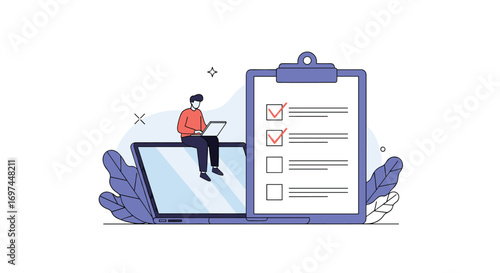 Digital checklist management with online task completion and progress tracking for efficient workflow organization