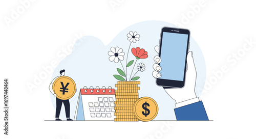 Mobile financial growth through strategic investments and calendar planning for future prosperity