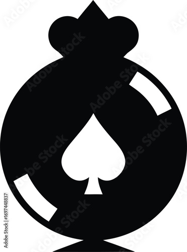 Black spade suit icon vector