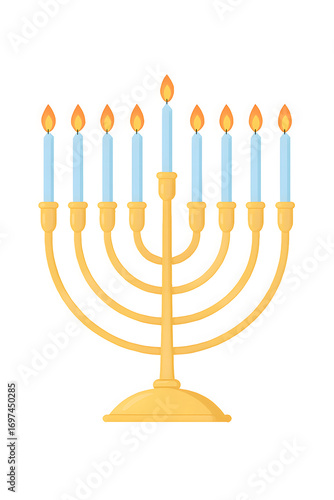 hanukkah menorah with candles
