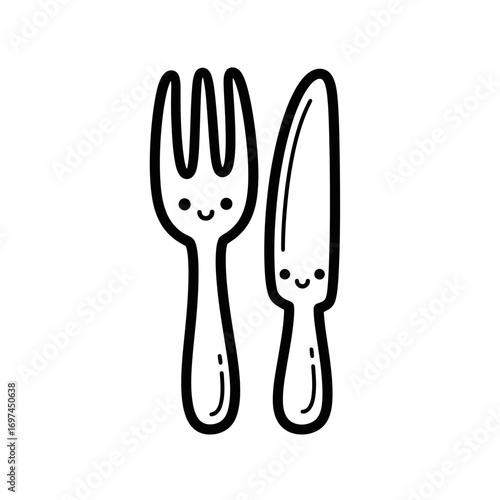 knife, and spoon