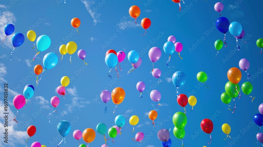 Fototapeta premium Pictures of balloons floating in the air